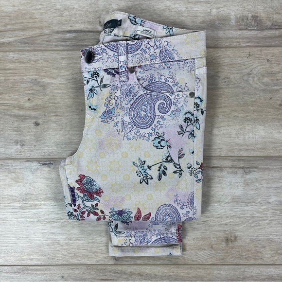 Level 99 Janice Ultra Skinny Jeans Floral Paisley Print Krypton Grey Wash - Picture 6 of 11